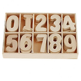4-30pack 60x Wooden Number 0-9 Unpainted Education Numbers Kid's Early Learning