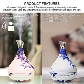 Mua Máy Khuếch Tán Tinh Dầu EB-1531 Hoa Phú Quý Xanh Dương - Kèm 10ml Tinh Dầu Sả Chanh