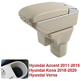 Hộp tỳ tay ô tô Hyundai Accent 2011-2015, Hyundai Kona 2018-2020 và Hyundai Verna tích hợp 7 cổng USB: Mã DUSBV