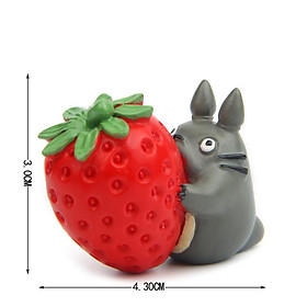 Mô hình Totoro và quả dâu tây thích hợp trang trí tiểu cảnh, bonsai, móc chìa khóa, DIY