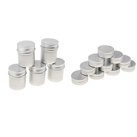 Lot 15 Small Mini Aluminum Screw Lid Cosmetic Lip Balm Tins Container 25g 50g