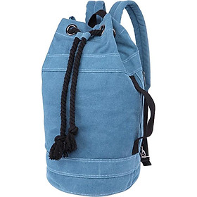 Outdoor Travel Canvas Backpack Multi-Function Drawstring Cylinder Type Storage Bag