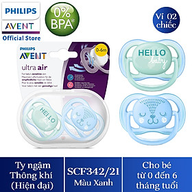 Ty ngậm thông khí phiên bản hiện đại hiệu Philips Avent SCF342/21 cho bé từ 0-6 tháng tuổi