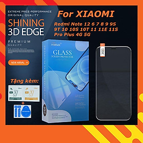 Kính cường lực cho Xiaomi Redmi Note 12 6 7 8 9 9S 9T 10 10S 10T 11 11E 11S Pro Plus 4G 5G trong suốt Mietubl 9H