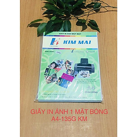 Mua  Chính hãng   Ảnh thật  GIẤY IN ẢNH-THỰC ĐƠN KM 1 MẶT BÓNG A4 ĐL 135G _ VPP ABC VINA