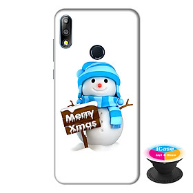 Ốp lưng điện thoại Asus Zenfone Max Pro M2 hình Cậu Bé Người Tuyết tặng kèm giá đỡ điện thoại iCase xinh xắn - Hàng chính hãng