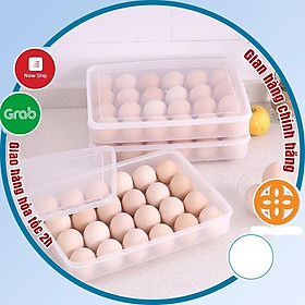 Hộp đựng trứng 24 quả có nắp đậy nhựa Việt Nhật, khay bảo quản trứng không bị vỡ chắc chắn TNX 6786