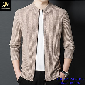 Áo khoác len nam Hàn Quốc cao cấp khóa kéo cổ đứng LNA26