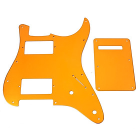 Alloy HH Pickguard  Backplate for ST Electric Guitar Parts Gold Yellow