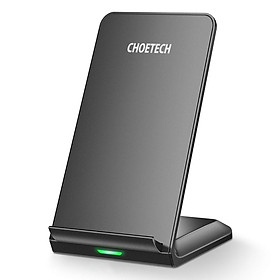 Đen - Đế sạc nhanh không dây Qi kiêm giá đỡ cho điện thoại hiệu CHOETECH HPK-T524 - Hàng chính hãng - Đen