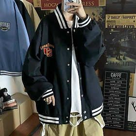 Áo Khoác Bomber Dù GJ Kiểu Mới Thời Trang Siêu Chất, ÁO KHOÁC DÙ NAM NỮ 2 LỚP BOMBER HỌA TIẾT CHỮ GJ KÈM NÚT CÀI TIỆN LỢI THOẢI MÁI, áo khoác dù bomber nam nữ nút cài logo phong cách bóng chày thời thượng