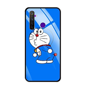 Ốp lưng kính cường lực cho điện thoại Realme 5 Pro - 0186 DOREMON01 - Hàng Chính Hãng