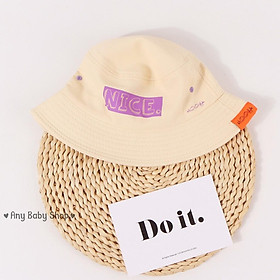 Mũ nón Bucket thời trang chữ NICE 6 màu cho bé trai và bé gái siêu cute hột me -hàng có sẵn