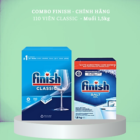 Viên rửa bát finish 120 viên + muối finish 1.5kg dùng cho máy rửa bát chén