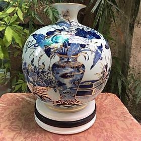 Mua Bình hút tài lộc vẽ vàng tích cổ đồ phú quý bình an gốm sứ Bát Tràng