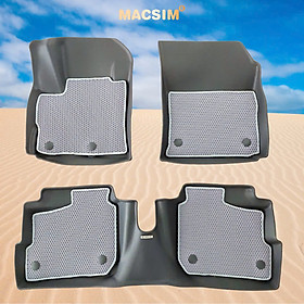 Thảm sd3 dạng lưới lục giác 2 lớp Mitsubishi Attrage (màu ghi) bề mặt cao su siêu sạch nhãn hiệu Macsim