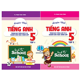 Combo Luyện Viết Tiếng Anh Trình Bày Trên Giấy Ô Li Dành Cho Học Sinh Lớp 5 Tập 1 + 2 (KV) - Hồng Anh
