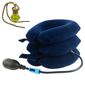 Mua Đai gối hơi hỗ trợ trị liệu kéo giãn đốt sống cổ mã (Xanh Navi) - Tặng 1 lọ tinh dầu treo dây
