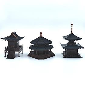Mua Mô hình tiểu cảnh COMBO 3 MIẾU SƠN THẦN - bán cạn - bể cá - hòn non bộ - terrarium - tinh xảo - chất lượng cao