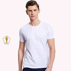 Áo thun Phông Trắng Trơn Lót Nam TRAZ Đẹp Cổ Tròn Dáng Phom Rộng Cộc Tay Lỡ Unisex