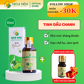Tinh dầu Chanh nguyên chất 30ml - Hoa Nén - Vegan - Khử mùi, làm thơm phòng