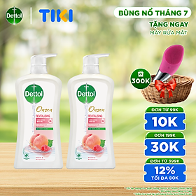 COMBO 2 CHAI SỮA TẮM  DETTOL ONZEN DƯỠNG DA ĐÀO & PHÚC BỒN TỬ (950G/CHAI)