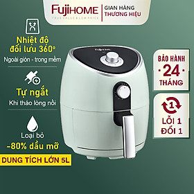 Mua Nồi chiên không dầu 5L Nhật Bản Fujihome tự ngắt (đi kèm gắp)  Lò chiên nướng không khí ko dầu cơ không hơi nước 5 lít air fryer - Hàng Nhập Khẩu