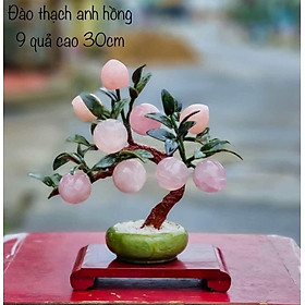 Mua (MẪU MỚI ) Cây đào đá hồng  thạch anh 9 quả - cao 30cm & 40cm