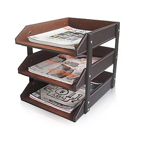  Khay đựng tài liệu 3 tầng bằng da cao cấp