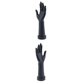 2-pack Mannequin Hand Left Right Model Jewelry Bracelet Bangles Rings Gloves Display Stand Props Retail Home Black