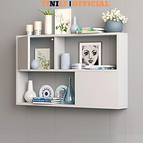 Kệ sách gỗ treo tường có cánh trang trí phòng khách FINILI hình dạng tổ ong FNLO326