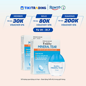 Combo 2 Nước nhỏ mắt giữ ẩm & bổ sung khoáng chất V.Rohto Mineral Tear 13ml