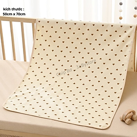 LÓT CHỐNG THẤM 3 lớp muslin Boori kích thước 50x70 dành cho trẻ sơ sinh