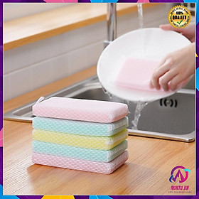 Mua Bộ 6 Mút Lưới Rửa Chén ️️ Mút rửa chén tạo Bọt Kháng Khuẩn  khăn rửa chén Xuất Nhật