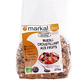 Ngũ cốc giòn trái cây Hữu Cơ MARKAL Muesli Croustillant Aux Fruits 375g-Nhập khẩu chính hãng từ Pháp