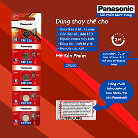 Vỉ 5 Viên Pin CR1220 ( CR 1220/5BE x 1 Vỉ ) Lithium 3V Panasonic - Hàng Chính Hãng
