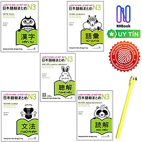 Combo Luyện Thi Năng Lực Nhật Ngữ N3 : Ngữ Pháp, Từ Vựng, Hán Tự, Đọc Hiểu, Nghe Hiểu Kèm File MP3 ( Tặng Kèm Viết )