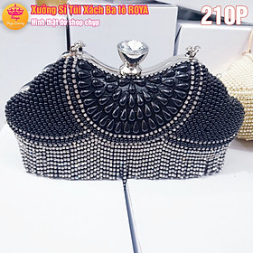 Ví Cầm Tay Nữ Bóp Dự Tiệc Clutch Mã 210P Đính Đá pha lê lấp lánh sang trọng