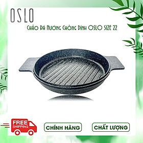 Chảo Đá Nướng Chống Dính OSLO Chính Hãng Cao Cấp, Siêu bền size 22cm