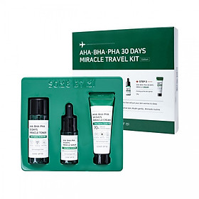 Bộ Kit 3 Sản Phẩm Dưỡng Da Ngăn Ngừa Mụn Some By Mi AHA-BHA-PHA 30 Days Miracle Travel Kit (3 Items: Toner, Serum, Cream)