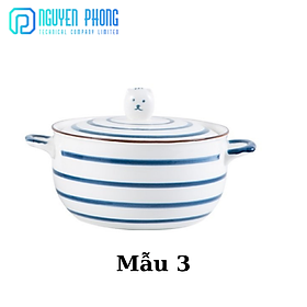 Mua Tô mỳ sứ hai quai cầm size lớn 800ml  có nắp đậy  sản phẩm tô mỳ sứ phong cách Nhật Bản  nhỏ gọn tiện lơi