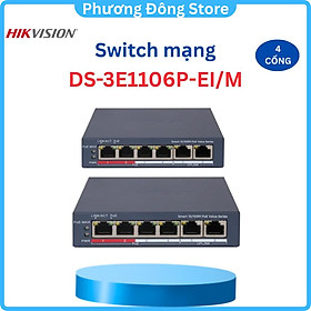 Mua Bộ chia HIKVISION 4-Port Fast Ethernet Smart PoE Switch DS-3E1106P-EI/M - Hàng chính hãng
