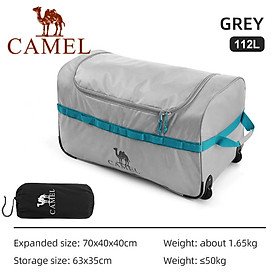 Túi đựng đồ du lịch CAMEL Nam Nữ Cắm Trại Ngoài Trời Chống Thấm Nước Có Thể Gập Lại Dung Tích Lớn Túi Hành Lý Túi Du Lịch Tiện Lợi - xám