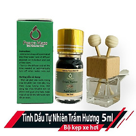 TD5ml-KX10 Combo Tinh Dầu Trầm Hương Peace Mass 5ml - Bộ Kẹp Xe Ô tô - Agarwood