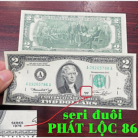 Mua  SERI ĐẸP PHÁT LỘC 86  Tiền 2 Dollar 1976 của Mỹ xưa  tiền may mắn hiếm gặp - chất lượng đẹp mới như hình