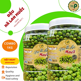 1KG ĐẬU HÀ LAN MUỐI CHẤT LƯỢNG - 2 HŨ NHỰA 500G