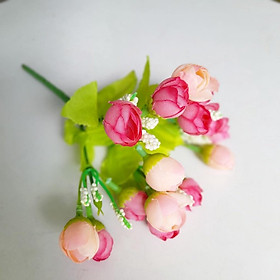 Cành hoa hồng nhí 15 bông-Hoa giả nhiều màu trang trí