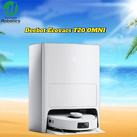 Robot hút bụi lau nhà Ecovacs Deebot T20 Omni/T20e Omni - Trắng/bạc Bản Quốc tế - App Tiếng Việt, hàng nhập khẩu chính hãng full VAT, Bảo hành chính hãng 24 tháng