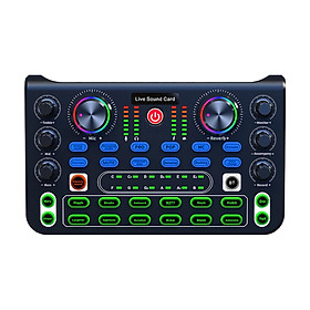 Professional Audio Mixer Voice Changer Portable Sound Board Console Stereo Mixer Sound Card for Recording Broadcast DJ Studio Podcasting