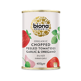 Cà chua Ý bóc vỏ cắt nhỏ vị tỏi và kinh giới hữu cơ Biona 400g
